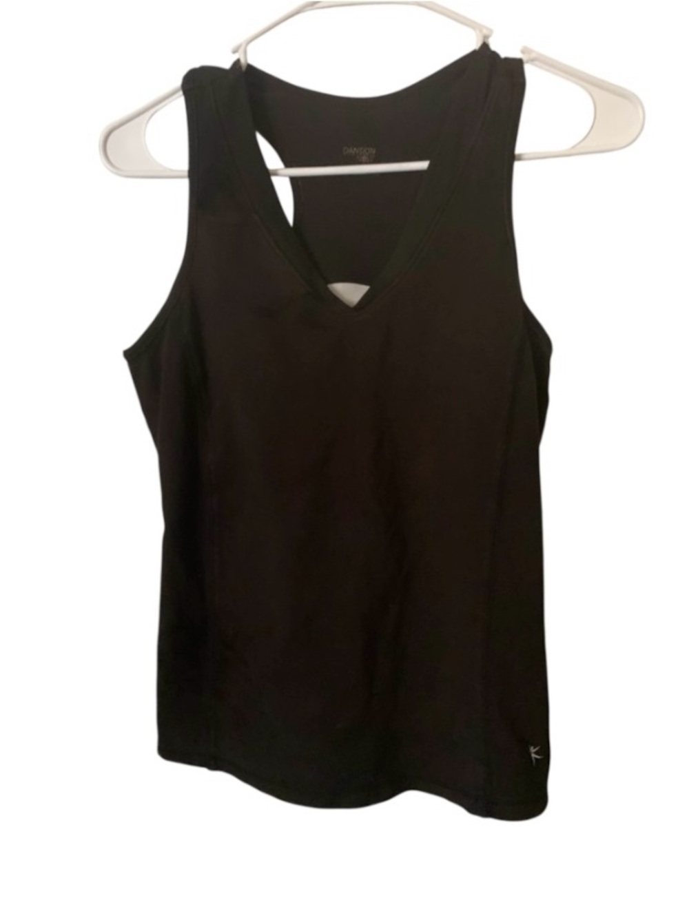 Danskin Black V-Neck Racerback Tank Top